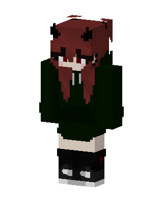 Green Student Girl skin, 3D preview