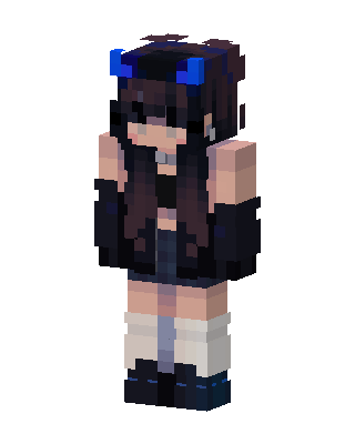 Black Anime Girl skin, 3D preview