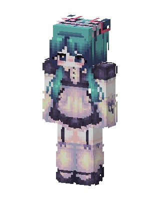 Teal Maid skin, 3D preview