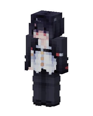 Black Emo Girl skin, 3D preview