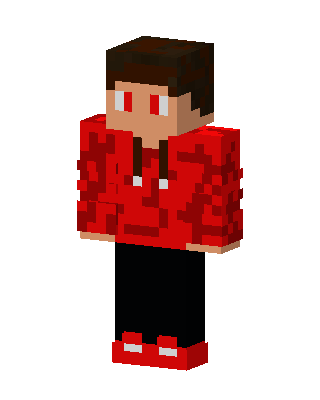 Red Hoodie Boy skin, 3D preview