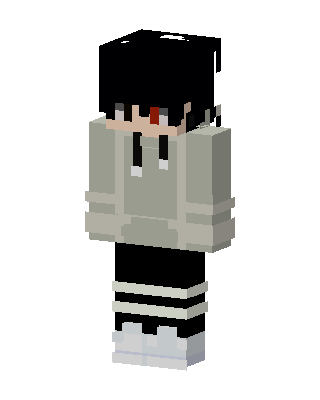 Gray Anime Boy Minecraft skin