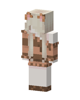 White Animal Girl skin, 3D preview