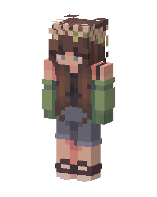 Flower Crown Girl skin, 3D preview
