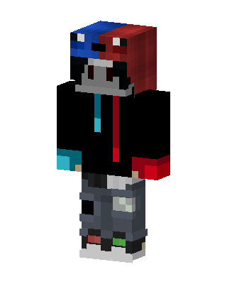 Blue Red Hoodie skin, 3D preview