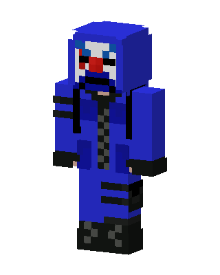 Blue Clown Hoodie skin, 3D preview