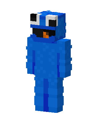 Cookie Monster skin, 3D preview