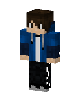 Blue Hoodie Boy skin, 3D preview