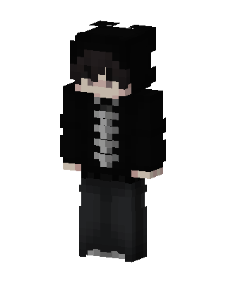 Skeleton Hoodie Boy skin, 3D preview