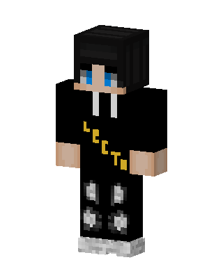 Black Hoodie Boy skin, 3D preview