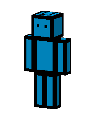 Blue Blocky Bot skin, 3D preview