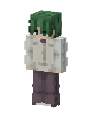 Green Hair Hoodie skin, 3D preview