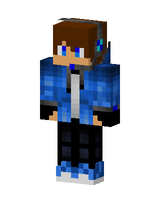 Blue Hoodie Gamer skin, 3D preview