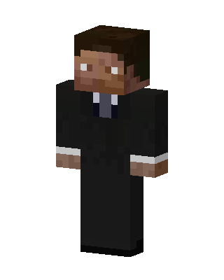 Suited Steve skin, 3D preview