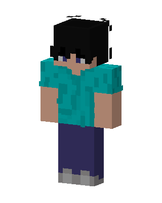 Dark Hair Steve skin, 3D preview