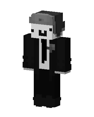 Grayscale Gentleman skin, 3D preview