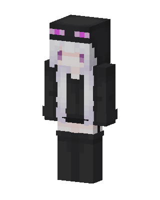 Enderman Hoodie Girl skin, 3D preview