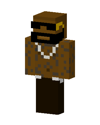 Brown Drip Boy skin, 3D preview