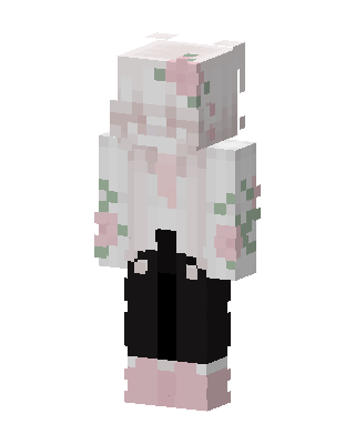Floral Hoodie Girl skin, 3D preview