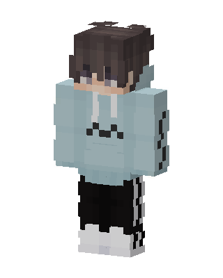 Mint Hoodie Boy skin, 3D preview