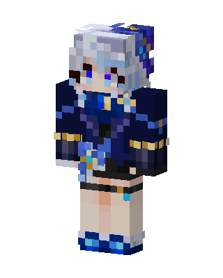 Blue Anime Girl Minecraft blue skin
