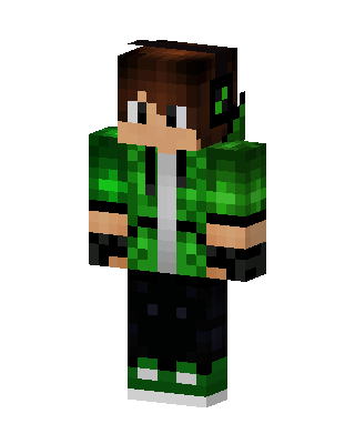 Green Gamer skin, 3D preview