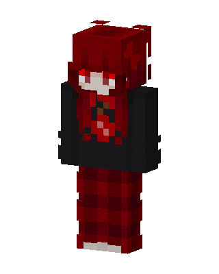 Red Plaid Girl skin, 3D preview