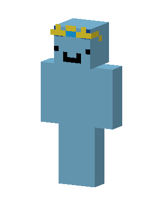 Crowned Blue Blob skin, 3D preview