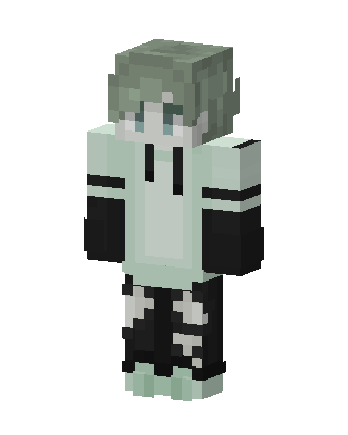 Mint Hoodie Boy skin, 3D preview