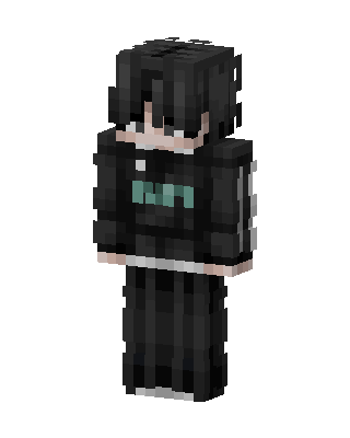 Dark Hoodie Boy skin, 3D preview