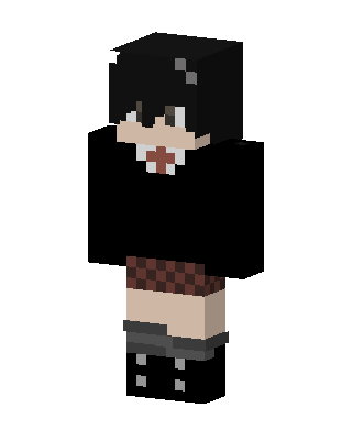 Plaid Skirt Goth skin, 3D preview