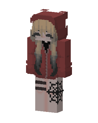Red Hoodie Girl skin, 3D preview