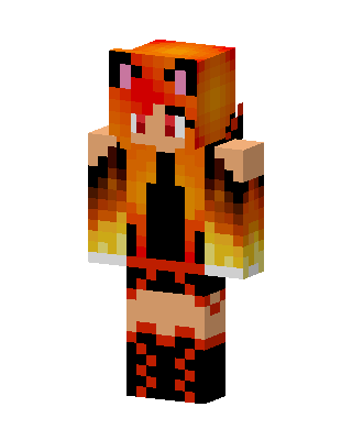 Orange Hero Girl skin, 3D preview