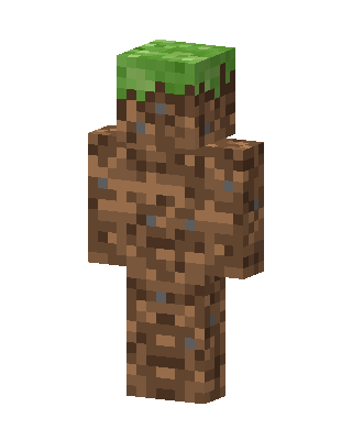 Grass Block Man skin, 3D preview