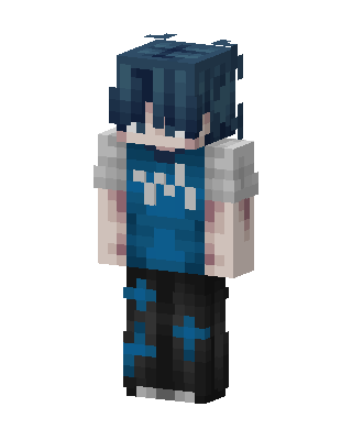 Blue Hair Boy skin, 3D preview