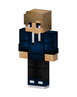 Blue Hoodie Boy skin, 3D preview