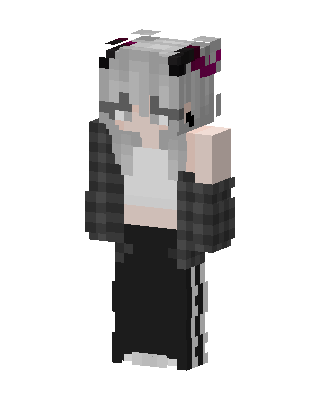 Gray Plaid Girl skin, 3D preview