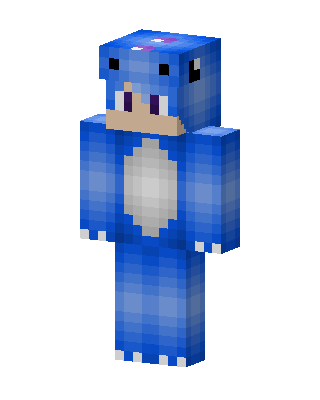 Blue Dino Onesie skin, 3D preview