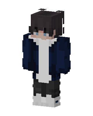 Navy Hoodie Boy skin, 3D preview