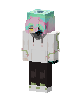 White Hoodie Girl skin, 3D preview