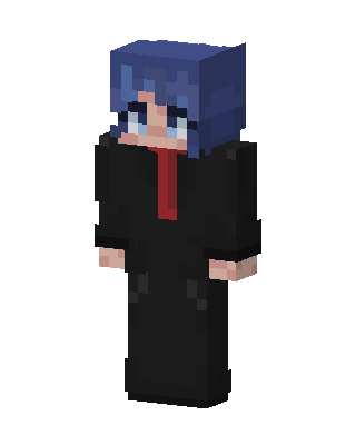 Blue Hair Suit skin, 3D preview