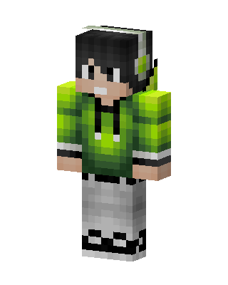 Lime Hoodie Boy skin, 3D preview