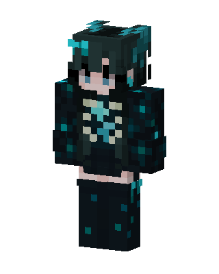 Sculk Girl skin, 3D preview