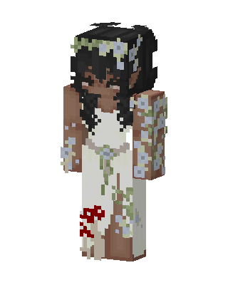White Dress Girl skin, 3D preview