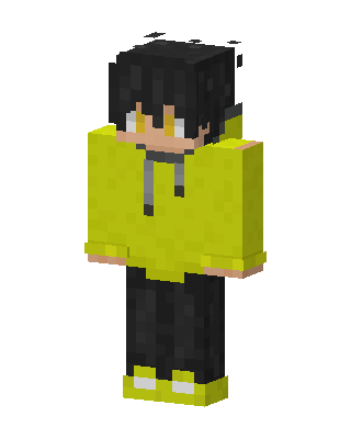 Yellow Hoodie Boy skin, 3D preview