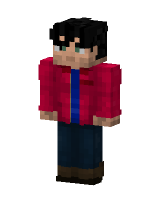 Red Student Boy skin, 3D preview