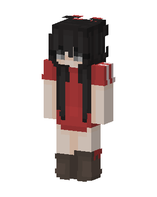 Red Dress Girl skin, 3D preview