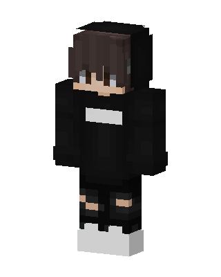 Black Hoodie Boy skin, 3D preview