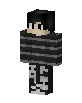 Striped Skeleton Boy skin, 3D preview