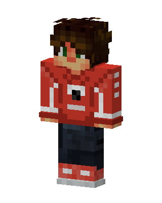 Red Hoodie Boy skin, 3D preview